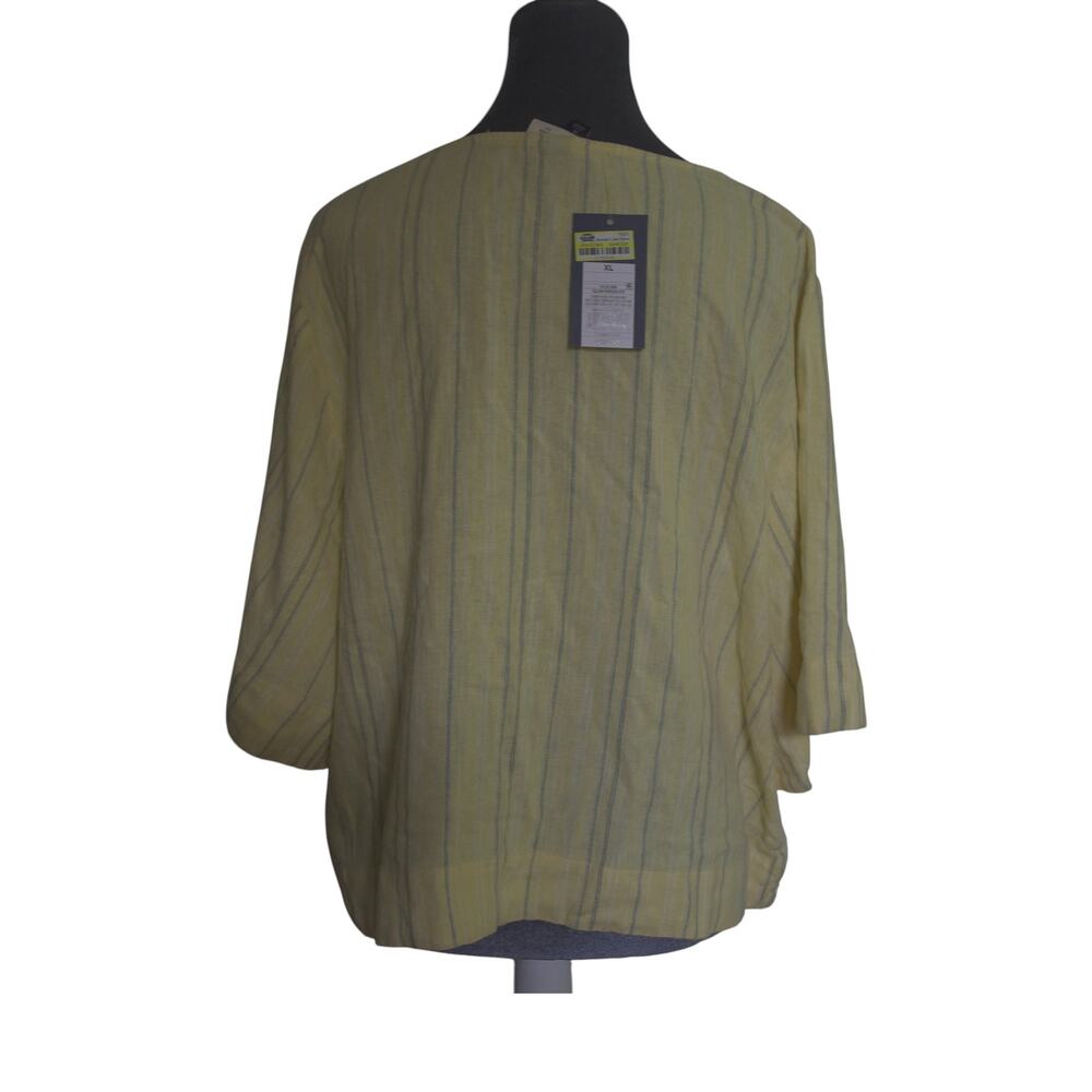 Universal Thread XL Butter Yellow Stripe Tassel Tie Bell Sleeve Top NWT - Picture 3 of 15